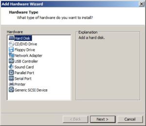 001 shared disk Add Virtual Disk