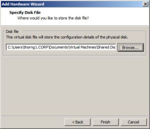 001 shared disk Add Virtual Disk
