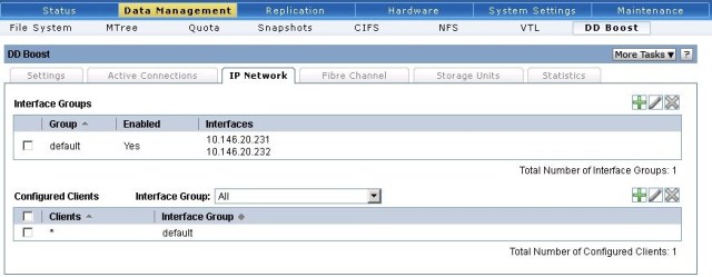 Interface Group and Clients configured