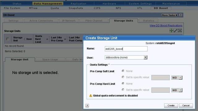 Create a storage unit and authorized user